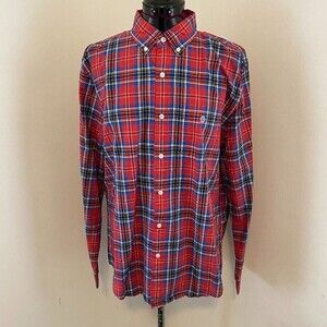 American Eagle Long Sleeve Button Down Western Plaid Mens Shirt Size L